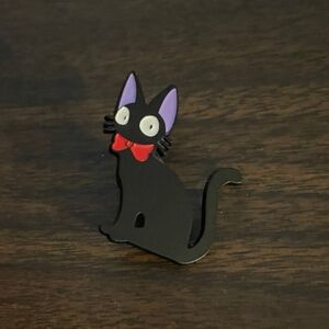 Black Cat Enamel Pin with Red Bow Anime Manga Kiki Delivery Service Ghibli